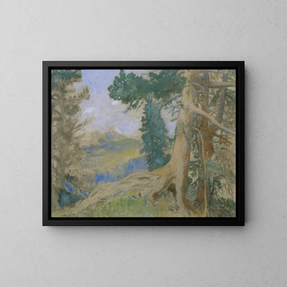 Ski slope at dusk - Alois Penz — framed artwork on a wall