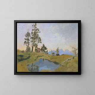 Skateboard with pins - Alois Penz — framed artwork on a wall