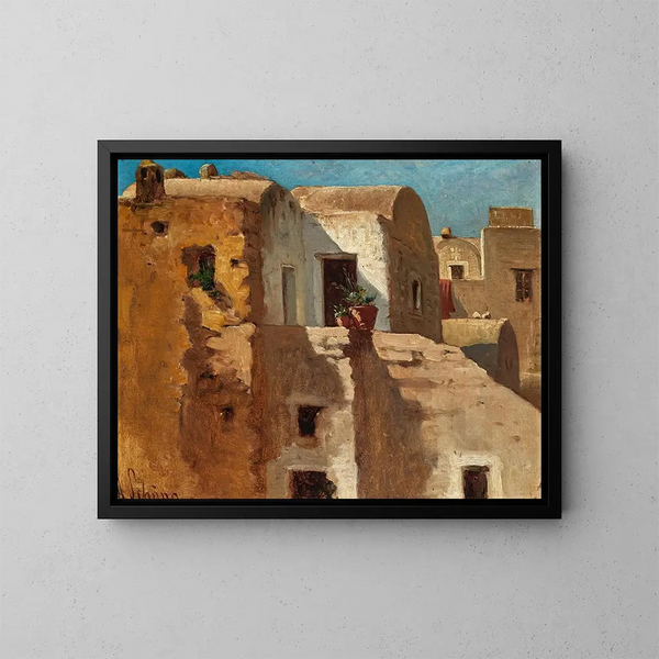 Une terrasse à Taormine, étude - Alois Schönn — framed artwork on a wall