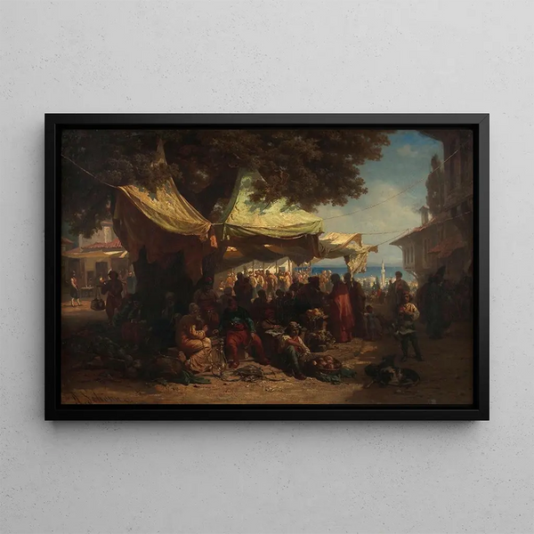 Market of Constantinople - Alois Schönn — framed artwork on a wall