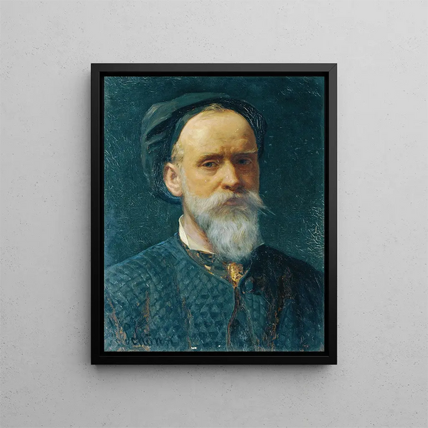 Self-portrait - Alois Schönn — framed artwork on a wall