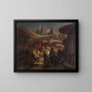 Turkish Bazaar Painting - Alois Schönn — framed artwork on a wall