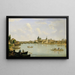 View of Prague with Charles Bridge on the Vltava - Alois von Saar — framed artwork on a wall