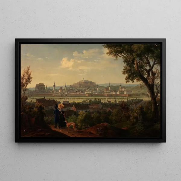 Brno with Spielberg - Alois von Saar — framed artwork on a wall