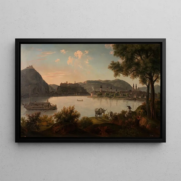 Four with Blocksberg - Alois von Saar — framed artwork on a wall