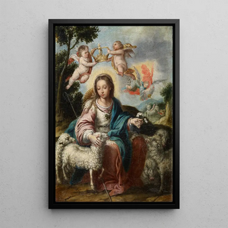La Divine Bergère - Alonso Miguel de Tovar — framed artwork on a wall