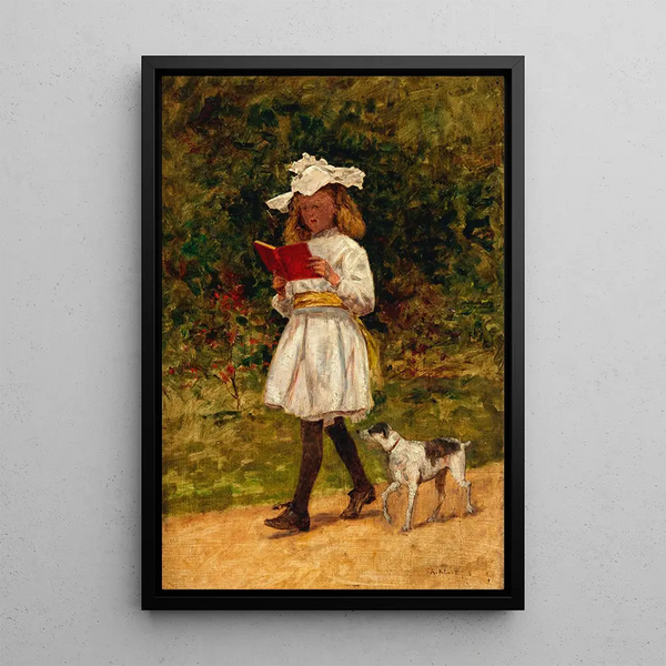 Reproduction of the painting of a young girl reading - Aloysius O'Kelly