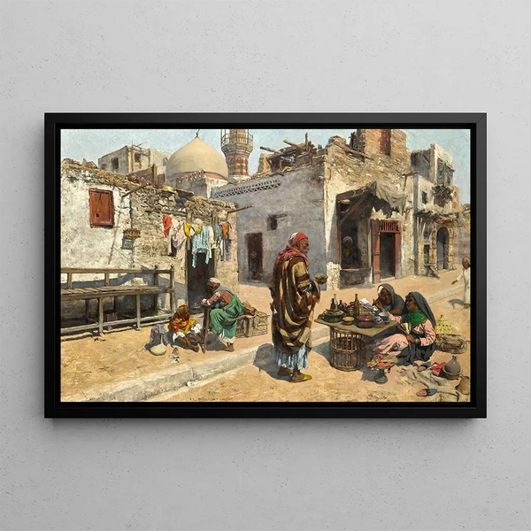fering Refreshments in Cairo - Alphons Leopold Mielich — framed artwork on a wall