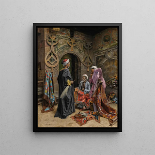 The Carpet Seller - Alphons Leopold Mielich — framed artwork on a wall