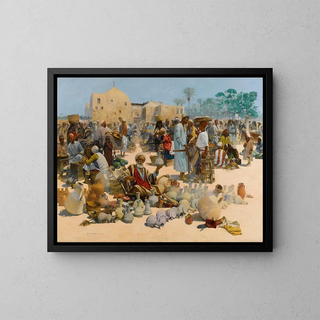 The Pottery Seller - Alphons Leopold Mielich — framed artwork on a wall