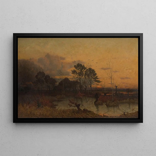Marais dans la Campine - Alphonse Asselbergs — framed artwork on a wall