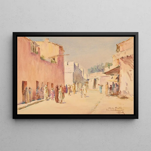 Sunny Alley - Alphonse Birck — framed artwork on a wall