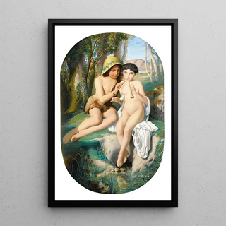 Reproduction of the painting Joueurs de pipeau - Alphonse Isambert