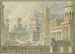 Cour intérieure d'un château fortifié avec obélisque, troupes en rang - Alphonse Jean Baptiste Vien — artwork view