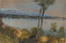 Mountains View Beyond a Lake - Alphonse Legros — artwork view