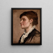 Portrait painting of a woman - Alphonse Legros — framed artwork on a wall