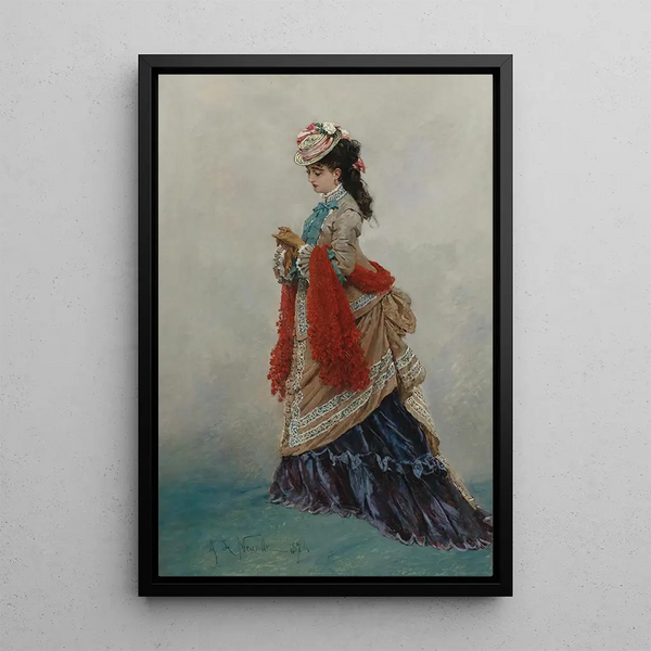 Reproduction of the painting of an elegant woman - Alphonse Marie de Neuville