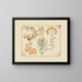 an abstract design based on flowers and curvilinear shapes - Alphonse Mucha — framed artwork on a wall