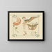 Abstract design painting based on flowers, angels, birds, and scarabs - Alphonse Mucha — framed artwork on a wall
