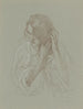 Portrait painting of a girl with hands in her hair - Alphonse Mucha — artwork view