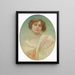 Portrait of a Young Woman in Folk Costume - Alphonse Mucha — framed artwork on a wall