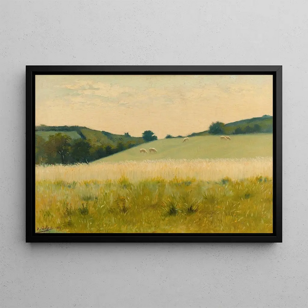 In the Fields of Dilette Manche - Alphonse Osbert — framed artwork on a wall