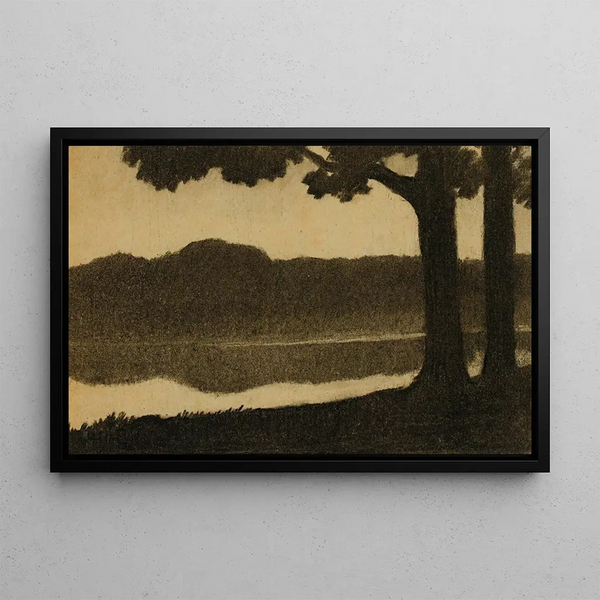 Riverbank Painting - Alphonse Osbert — framed artwork on a wall
