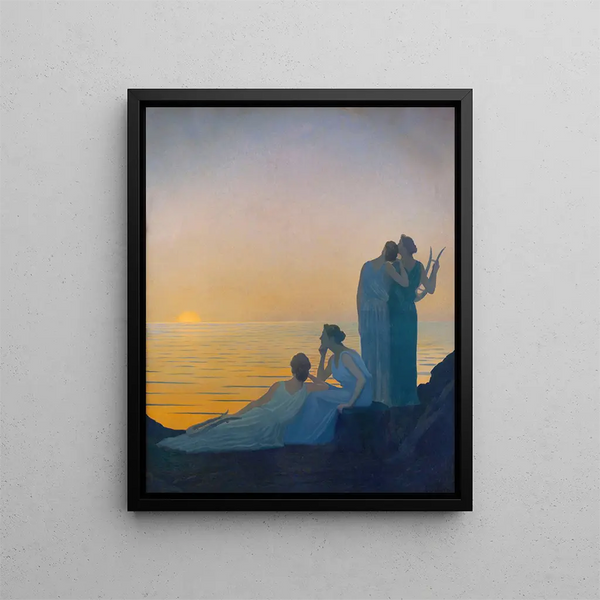 Antique Evening Painting - Alphonse Osbert — framed artwork on a wall