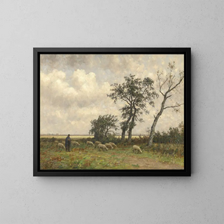Landscape in Drenthe - Alphonse Stengelin — framed artwork on a wall