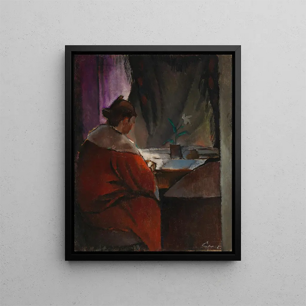 At the window - Alvar Cawén — framed artwork on a wall