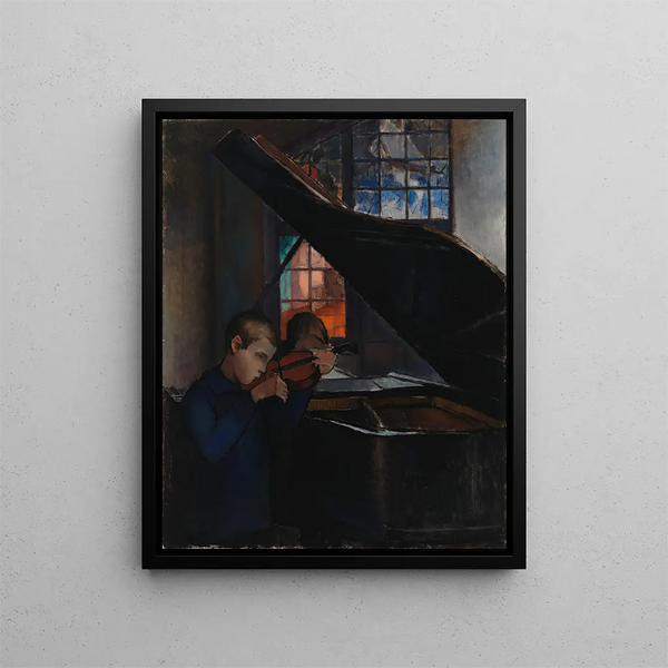 by the Grand Piano - Alvar Cawén — framed artwork on a wall