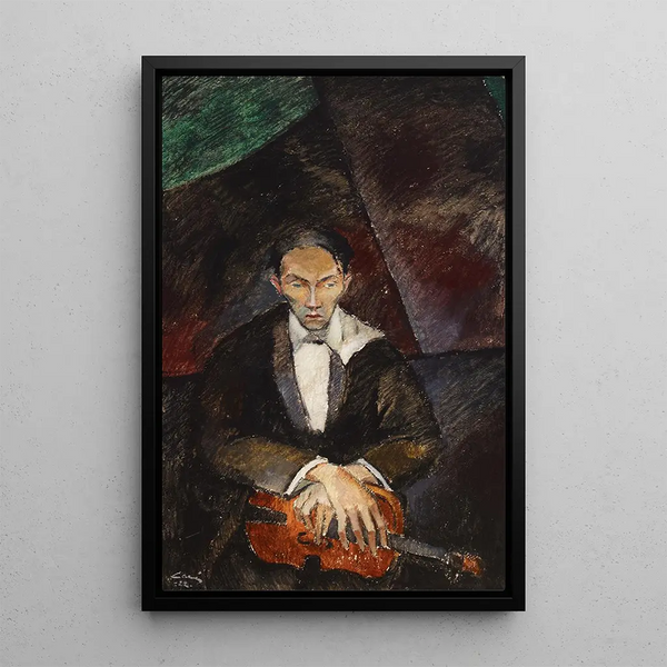 The Violin Player - Alvar Cawén — framed artwork on a wall