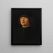 Portrait of a gentleman wearing a black cap and an elaborate zazzera - Alvise Vivarini — framed artwork on a wall