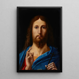 Savior of the World - Alvise Vivarini — framed artwork on a wall