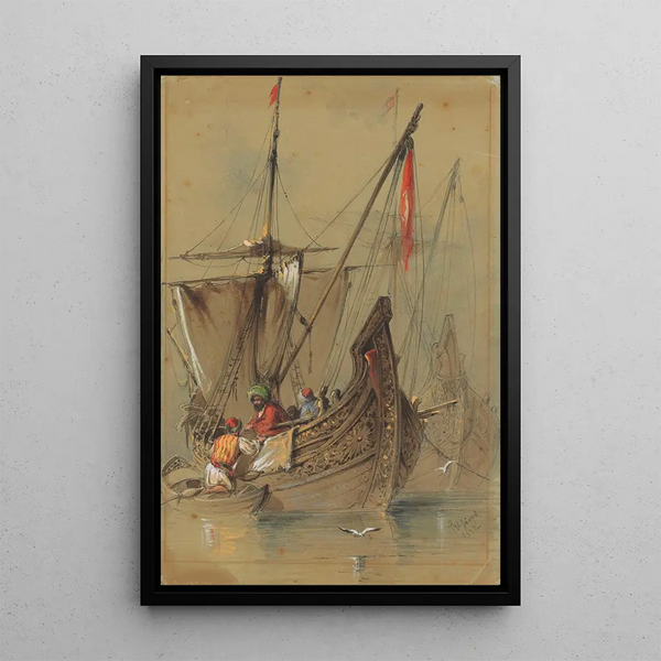 Navires turcs Gemi - Amadeo Preziosi — framed artwork on a wall