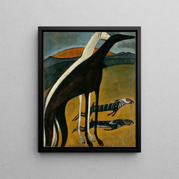 Greyhounds - Amadeo de Souza-Cardoso — framed artwork on a wall