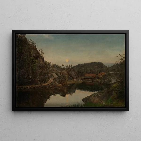 Evening in Mindalen, Risør - Amaldus Nielsen — framed artwork on a wall