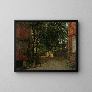 The evening newspaper arrives at Majorstuveien 8 - Amaldus Nielsen — framed artwork on a wall