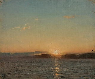 Sunset Painting at Hvaler - Amaldus Nielsen — artwork view