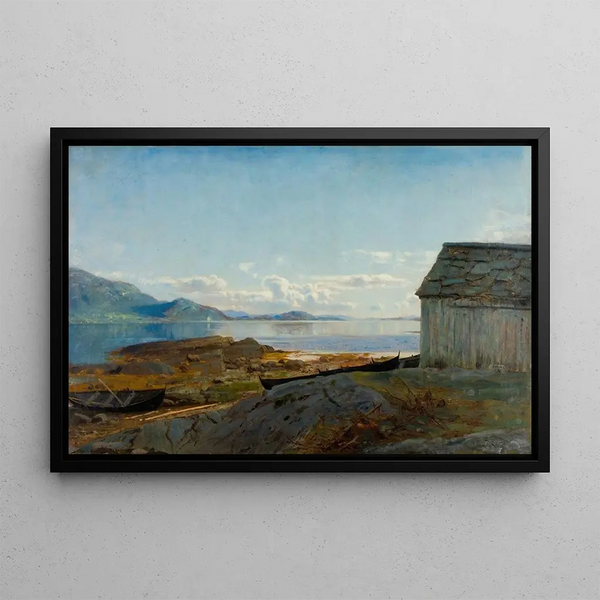 Approach of Hardangerfjord - Amaldus Nielsen — framed artwork on a wall