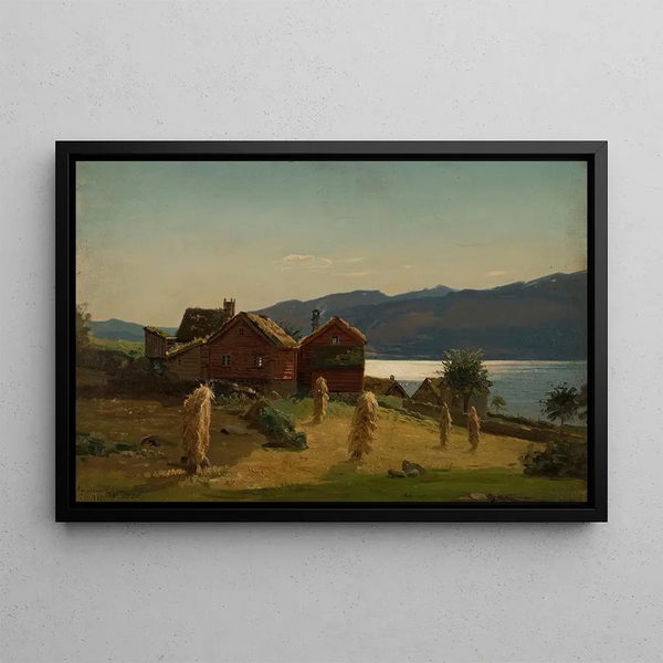 Bondestuer Balestrand - Amaldus Nielsen — framed artwork on a wall