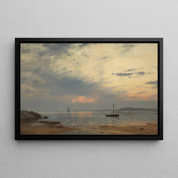 Evening at Hvaler - Amaldus Nielsen — framed artwork on a wall