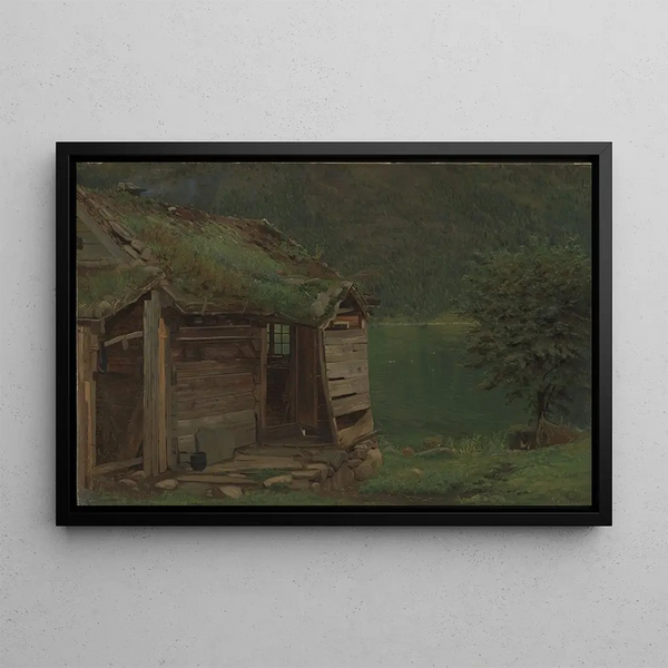 Ferme à Balestrand - Amaldus Nielsen — framed artwork on a wall