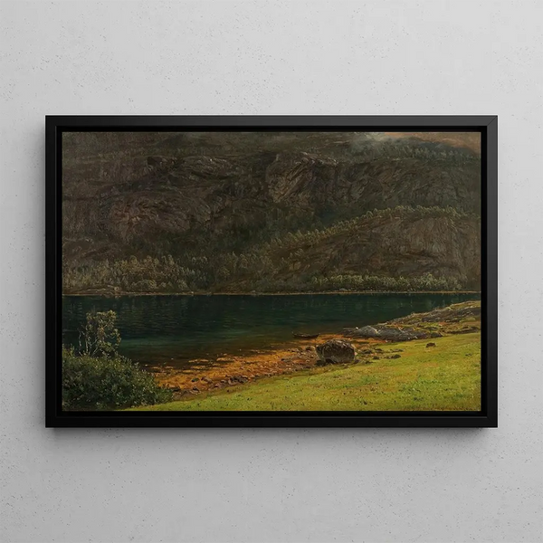 Wall Rock Cliffs Painting - Amaldus Nielsen — framed artwork on a wall