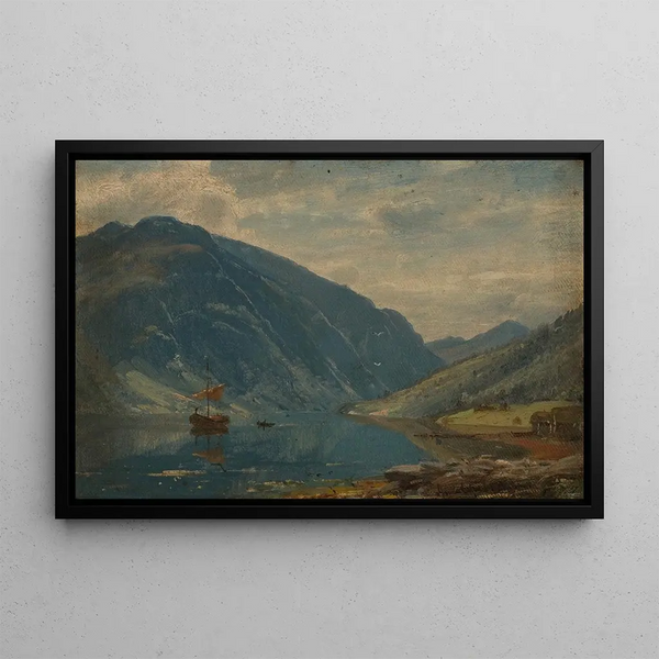 Fjærland Painting - Amaldus Nielsen — framed artwork on a wall