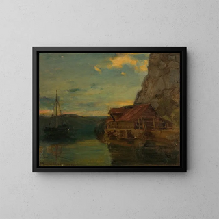 Fra Solsvik à Bergen - Amaldus Nielsen — framed artwork on a wall