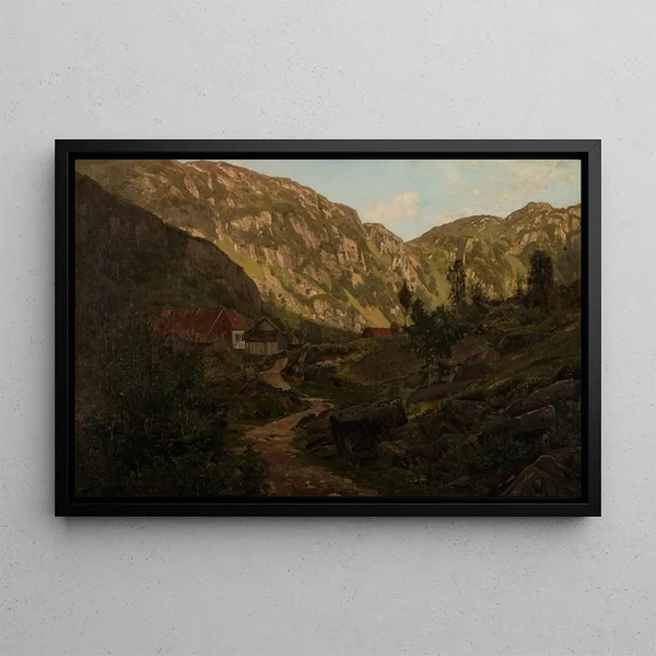 Among the Hills near Reke - Amaldus Nielsen — framed artwork on a wall