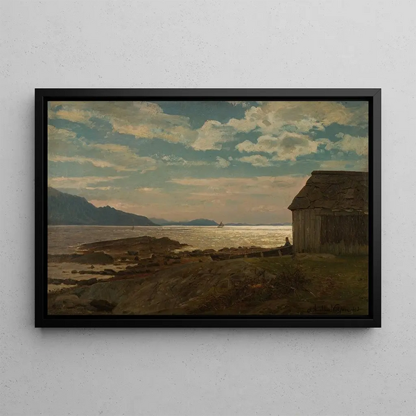 Fra lvestranden Hardanger - Amaldus Nielsen — framed artwork on a wall