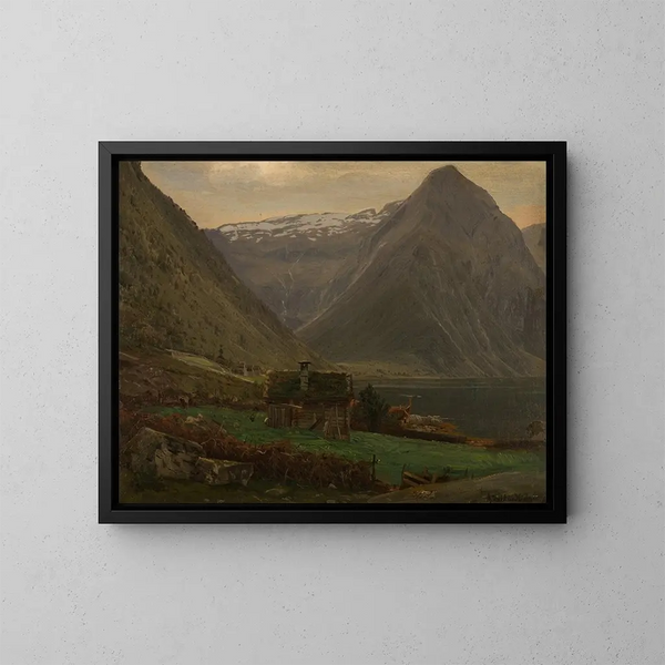 Fjord de Sefjord à Balestrand - Amaldus Nielsen — framed artwork on a wall