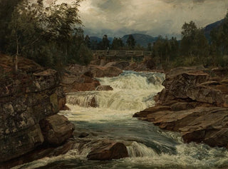 Hornindalsfossen Waterfall, Nordfjord - Amaldus Nielsen — artwork view